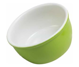 Vas termorezistent 13.5X7.5 cm, Alb/Verde