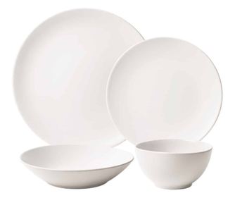 Set farfurii 4 piese, pentru o persoana, North Pole, Cesiro, Alb Mat