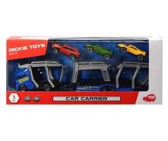Set Trailer 28cm Cu 3 Masinute Metalice - Albastru