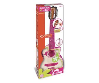 Bontempi Chitara De Lemn Cu 6 Corzi Roz