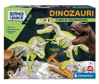 OTKRIJTE DINOSAUR T-REX & TRICERATOPS FLUO ZNANOST I IGRA