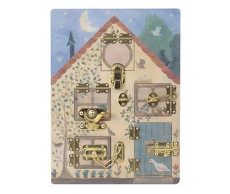 Jucarie Montessori Casuta iepurasilor, joc din lemn cu sisteme de inchidere Egmont Toys