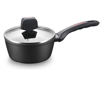Caserola cu capac Royalty Line FSN18, 18 cm, 1,8 l, Acoperire granit, Inductie, Negru
