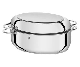 Съд за печене-ростер Zwilling Plus 40993000, 8.5 л, Неръждаема стомана 18/10, Грил решетка, Многослойно дъно, Индукция, Сребрист