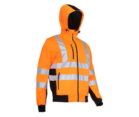 Odsevna jakna z modernim dizajnom, velikost XL, 3 žepi, zapiranje z zadrgo, nastavljive manšete, oranžna