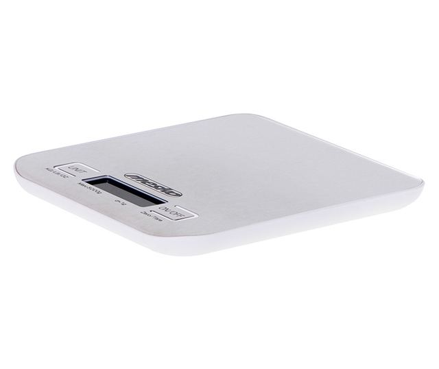 Cantar bucatarie digital alb inox Mesko 3169.