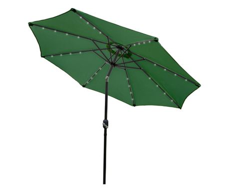 Umbrela in consola inclinata de 2,7 m cu lumini LED - verde