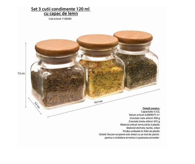 Üveg készlet, 3x120 ml, 3 db