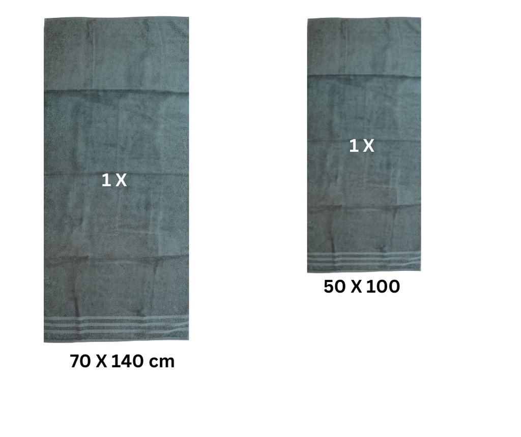 Set 2 prosoape absorbante si rezistente la decolorare, 100% Bumbac, densitate 580 gsm, 50x100cm + 70x140 cm, Lamia, Anthracite - 3