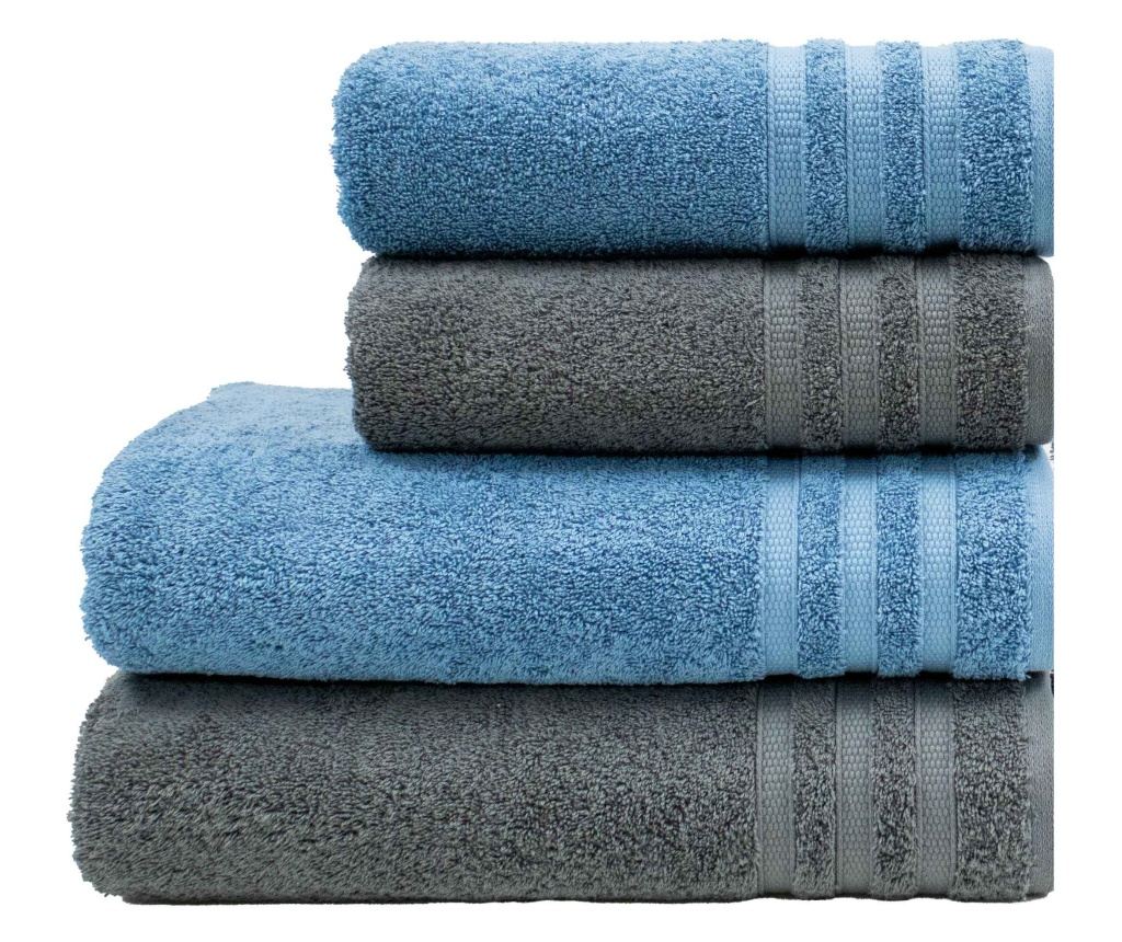 Set 2 prosoape absorbante si rezistente la decolorare, 100% Bumbac, densitate 580 gsm, 50x100cm + 70x140 cm, Lamia, Anthracite - 6