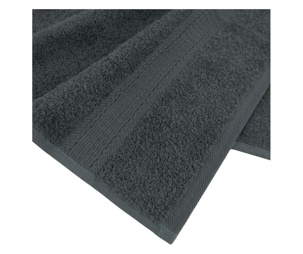 Set 2 prosoape absorbante si rezistente la decolorare, 100% Bumbac, densitate 480 gsm, 50x100cm + 70x140 cm, Theodorus, Anthraci - 2