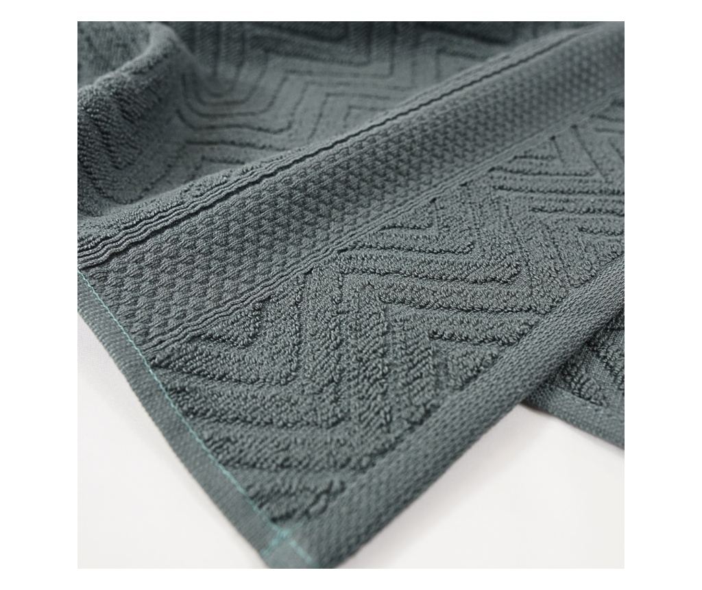 Set 2 prosoape absorbante si rezistente la decolorare, 100% Bumbac Jacquard, densitate 480 gsm, 50x100cm + 70x140 cm, Thalassa, - 2
