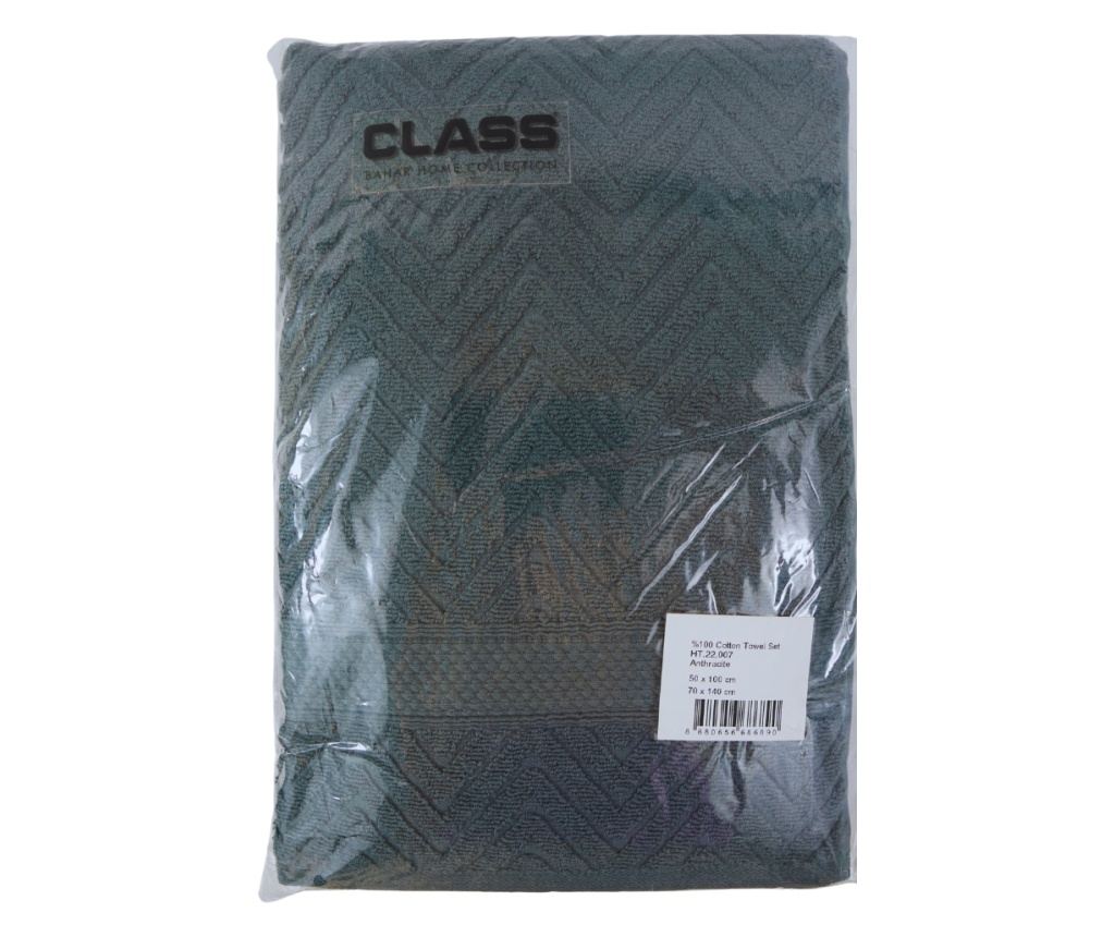 Set 2 prosoape absorbante si rezistente la decolorare, 100% Bumbac Jacquard, densitate 480 gsm, 50x100cm + 70x140 cm, Thalassa, - 5