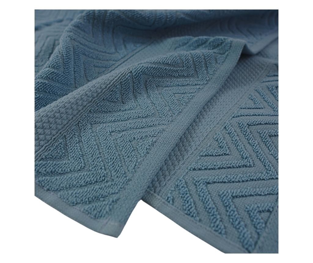 Set 2 prosoape absorbante si rezistente la decolorare, 100% Bumbac Jacquard, densitate 480 gsm, 50x100cm + 70x140 cm, Thalassa, - 2