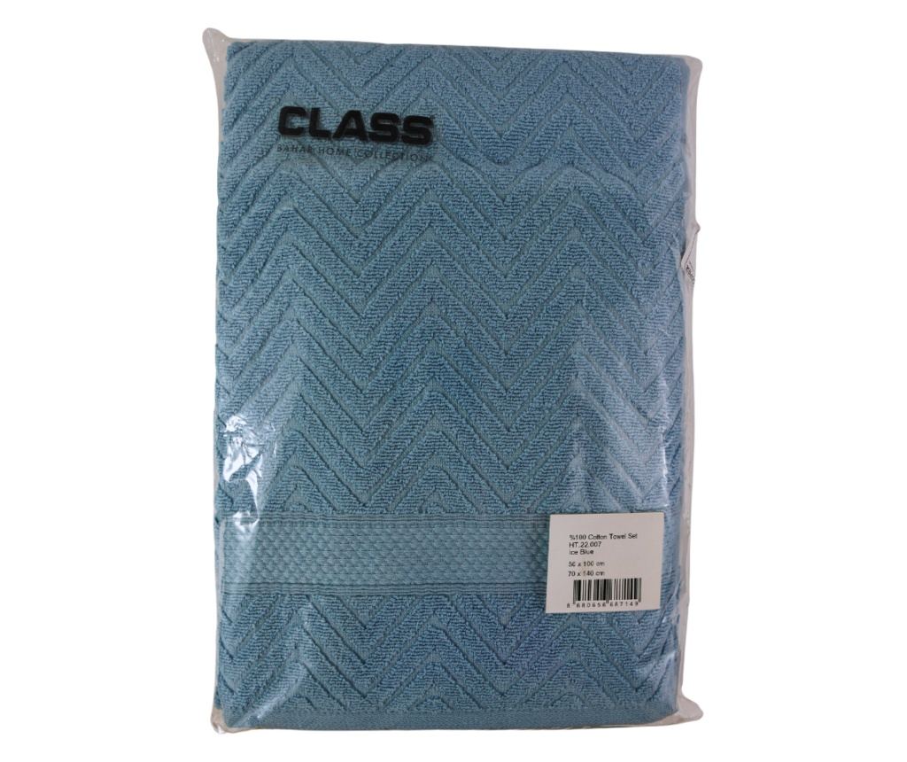 Set 2 prosoape absorbante si rezistente la decolorare, 100% Bumbac Jacquard, densitate 480 gsm, 50x100cm + 70x140 cm, Thalassa, - 5