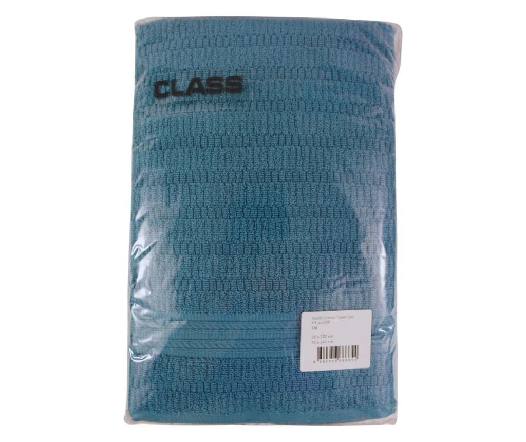 Set 2 prosoape absorbante si rezistente la decolorare, 100% Bumbac Jacquard, densitate 530 gsm, 50x100cm + 70x140 cm, Phrixus, P - 5