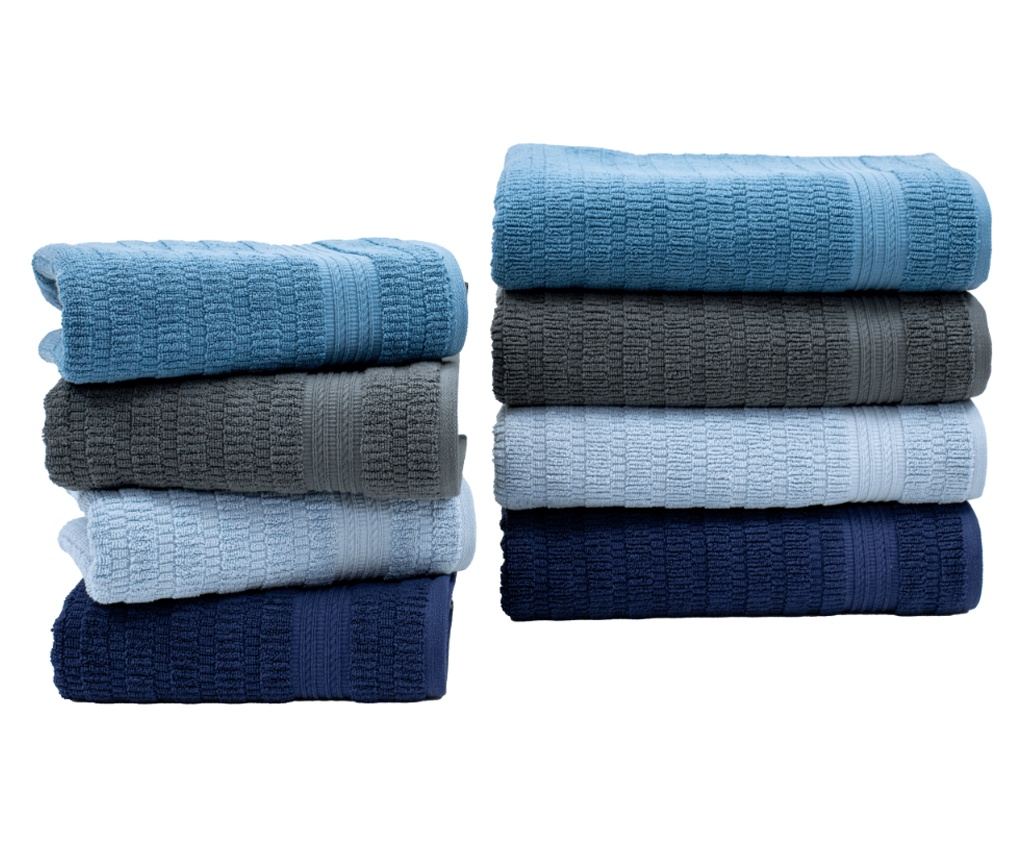 Set 2 prosoape absorbante si rezistente la decolorare, 100% Bumbac Jacquard, densitate 530 gsm, 50x100cm + 70x140 cm, Phrixus, P - 6