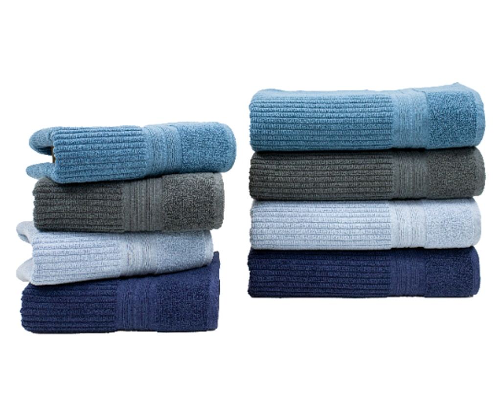 Set 2 prosoape absorbante si rezistente la decolorare, 100% Bumbac Jacquard, densitate 520 gsm, 50x100cm + 70x140 cm, Erasmos, A - 6