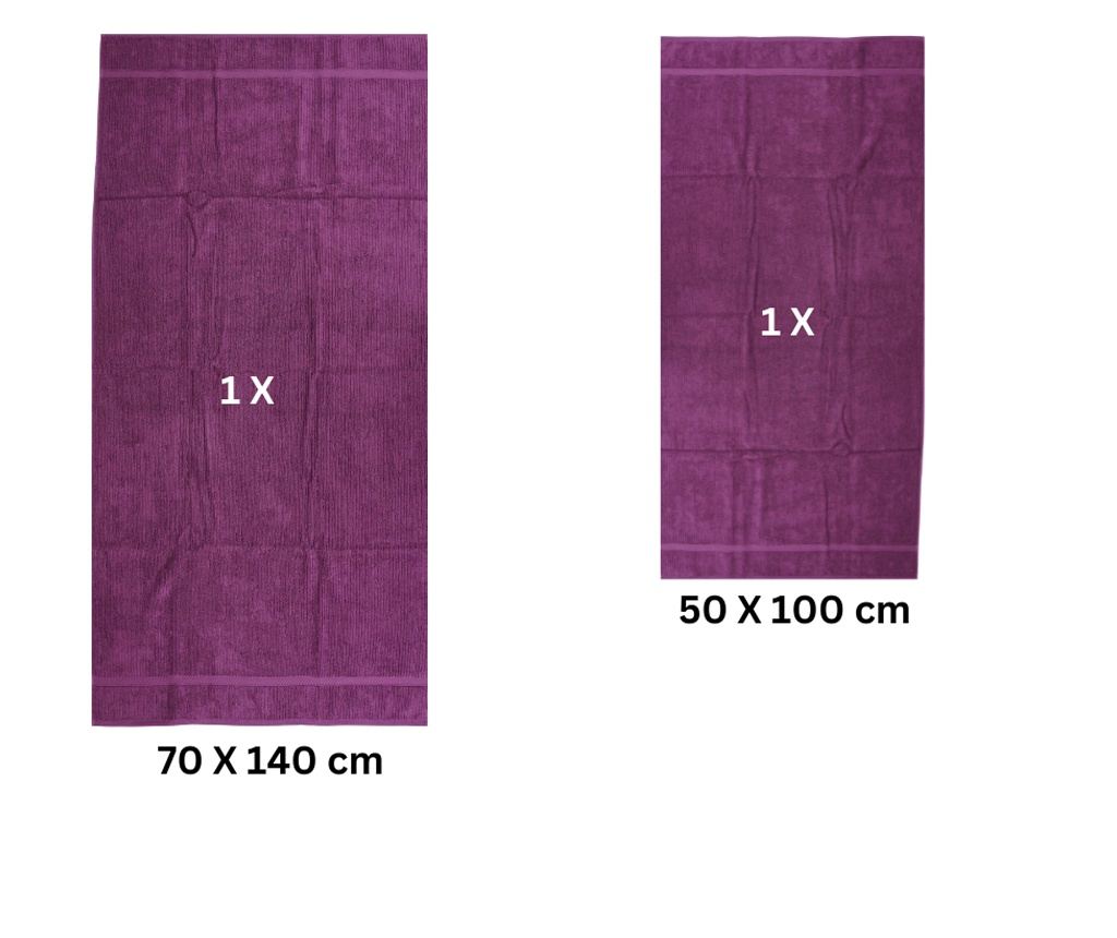 Set 2 prosoape absorbante si rezistente la decolorare, 100% Bumbac Jacquard, densitate 530 gsm, 50x100cm + 70x140 cm, Ikaros, Pu - 4