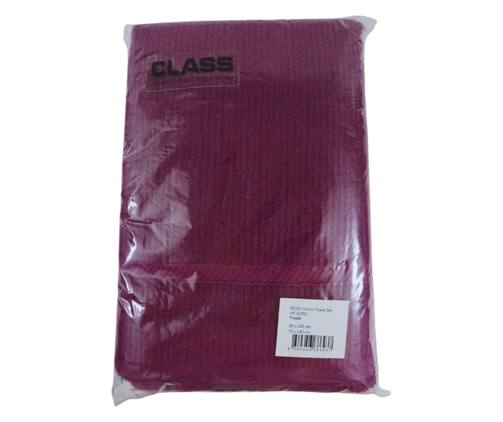 Set 2 prosoape absorbante si rezistente la decolorare, 100% Bumbac Jacquard, densitate 530 gsm, 50x100cm + 70x140 cm, Ikaros, Pu - 5