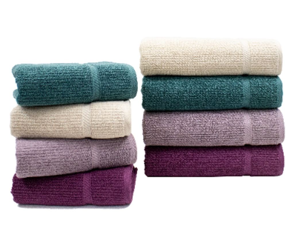 Set 2 prosoape absorbante si rezistente la decolorare, 100% Bumbac Jacquard, densitate 530 gsm, 50x100cm + 70x140 cm, Ikaros, Pu - 6