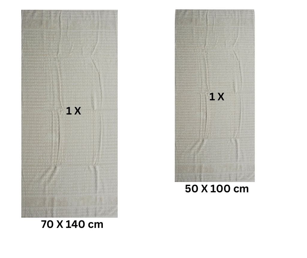 Set 2 prosoape absorbante si rezistente la decolorare, 100% Bumbac Jacquard, densitate 480 gsm, 50x100cm + 70x140 cm, Asterius, - 3