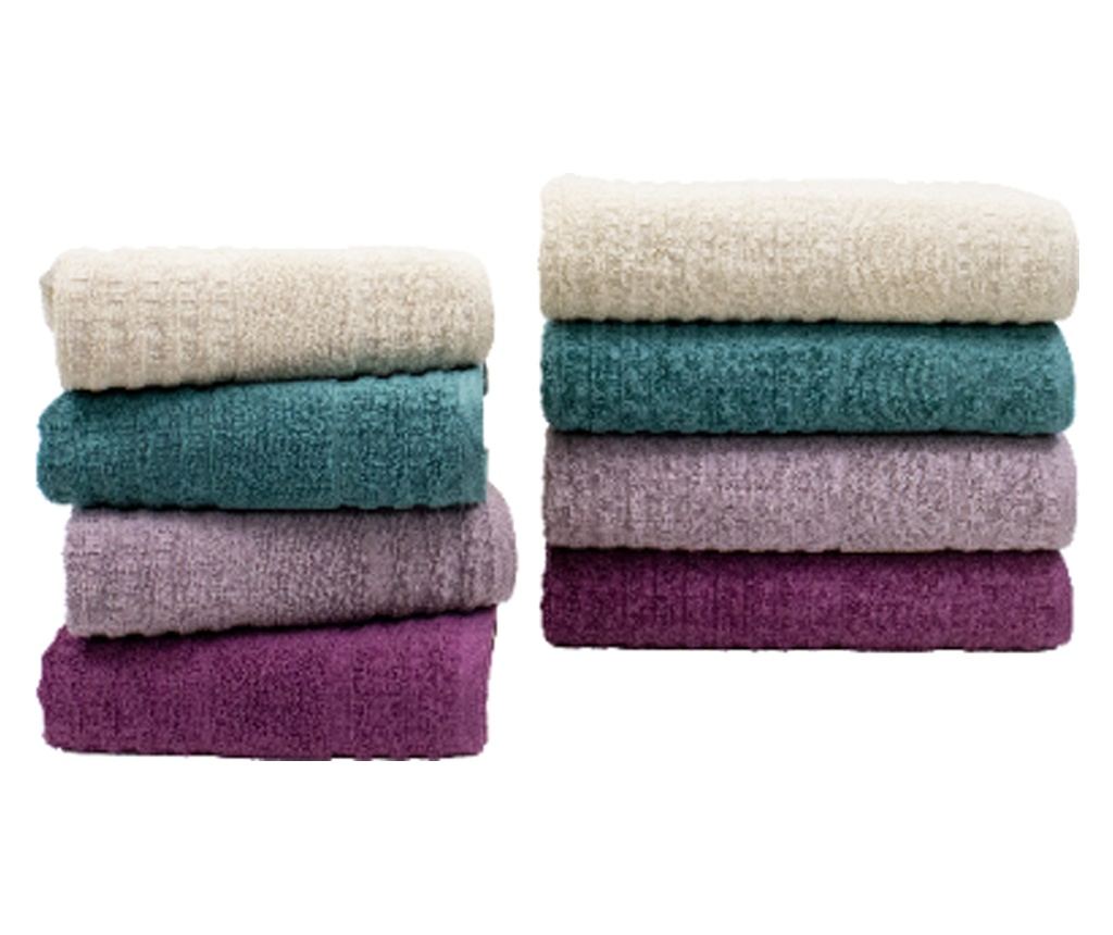 Set 2 prosoape absorbante si rezistente la decolorare, 100% Bumbac Jacquard, densitate 480 gsm, 50x100cm + 70x140 cm, Asterius, - 6