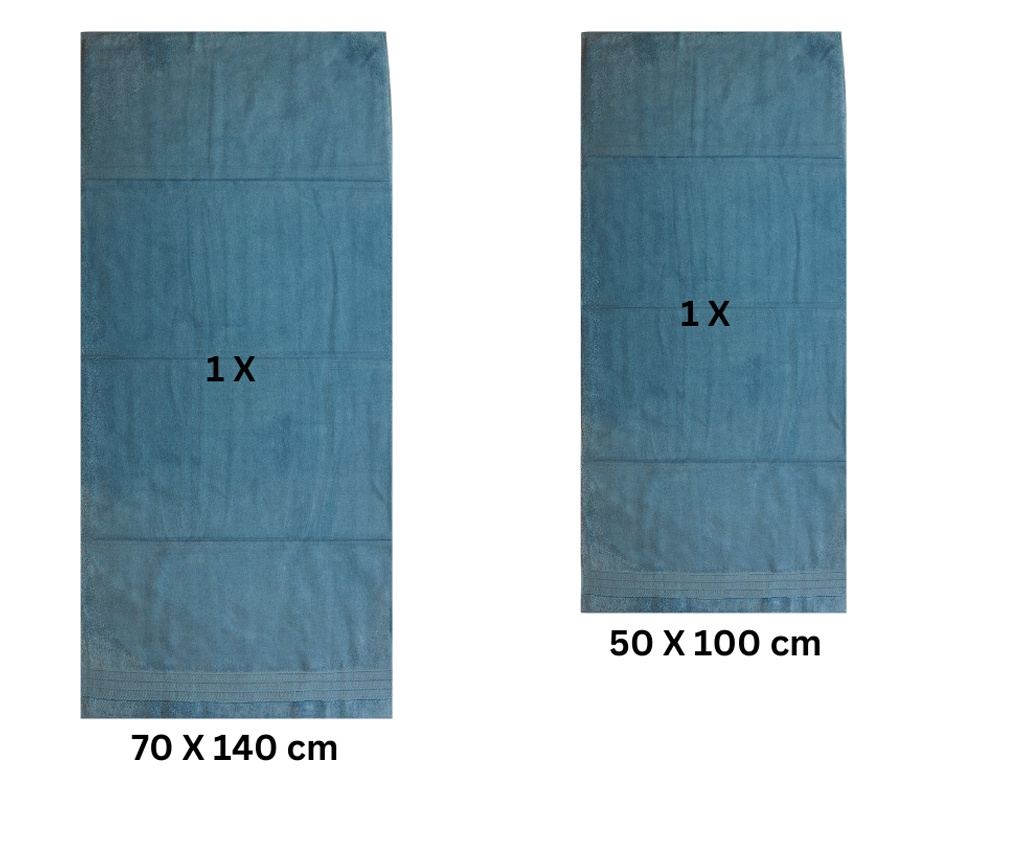 Set 2 prosoape absorbante si rezistente la decolorare, 100% MicroBumbac Jacquard, densitate 580 gsm, 50x100cm + 70x140 cm, Senec - 3