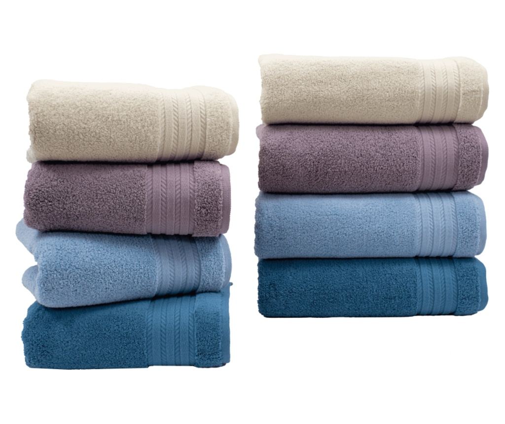 Set 2 prosoape absorbante si rezistente la decolorare, 100% MicroBumbac Jacquard, densitate 580 gsm, 50x100cm + 70x140 cm, Senec - 6