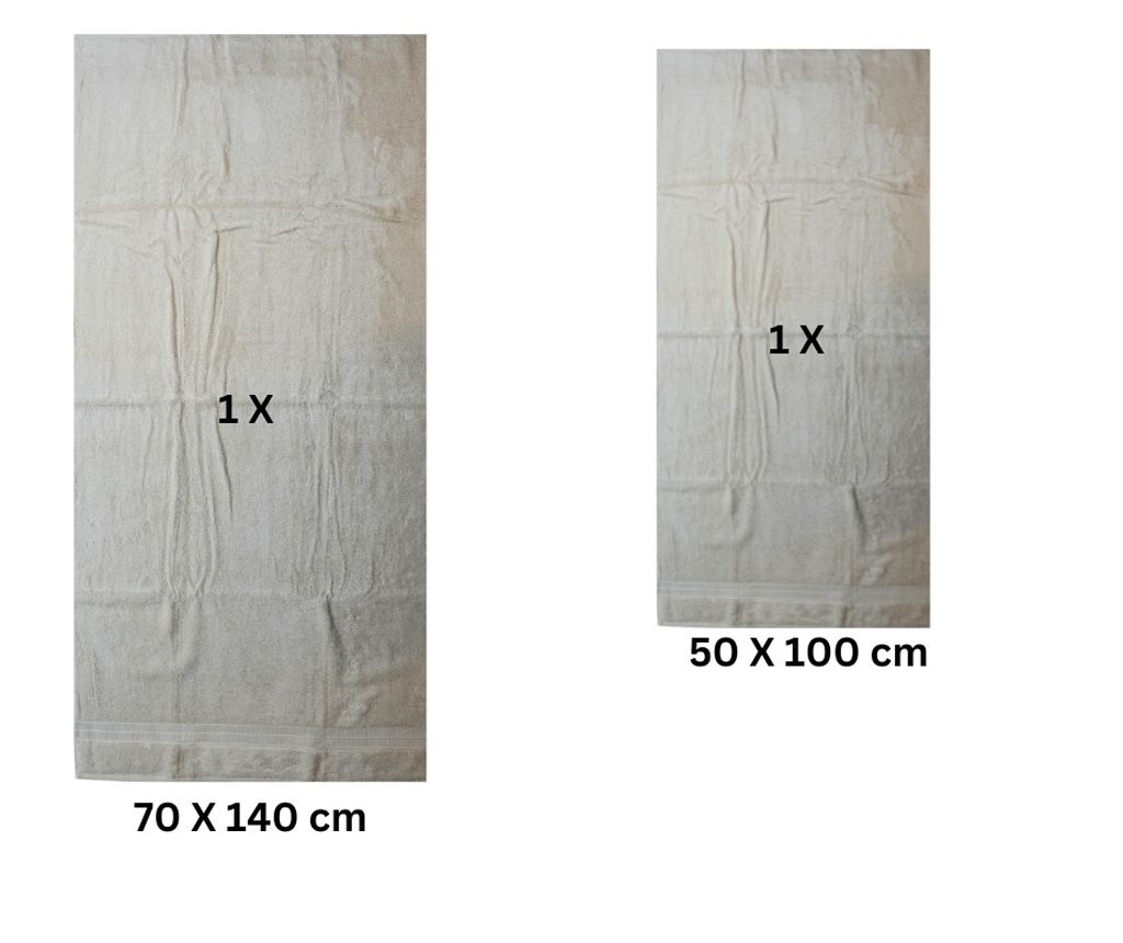 Set 2 prosoape absorbante si rezistente la decolorare, 100% MicroBumbac, densitate 430 gsm, 50x100cm + 70x140 cm, Nicander, Ecru - 3