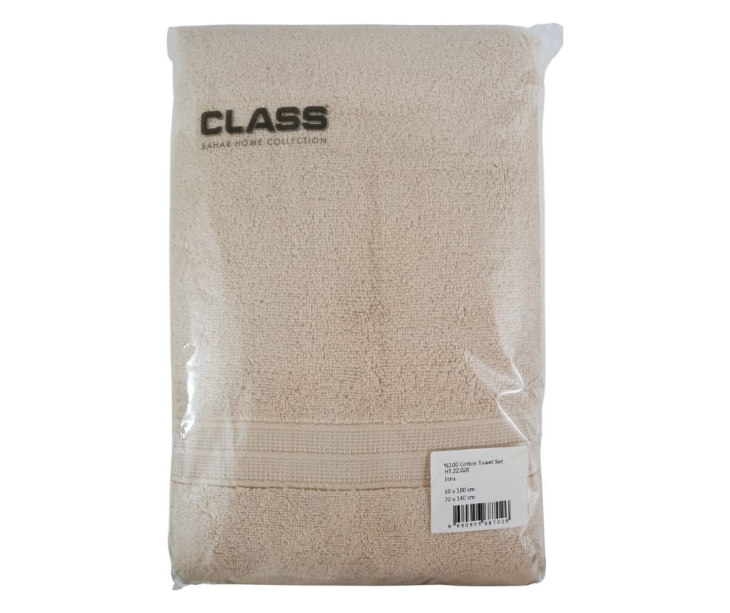 Set 2 prosoape absorbante si rezistente la decolorare, 100% MicroBumbac, densitate 430 gsm, 50x100cm + 70x140 cm, Nicander, Ecru - 6
