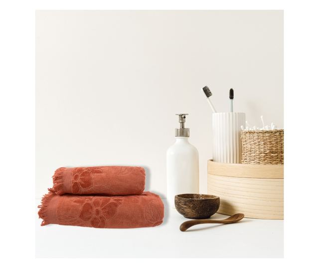 Комплект от 2 абсорбиращи кърпи, устойчиви на избледняване, 100% велур жакардов памук