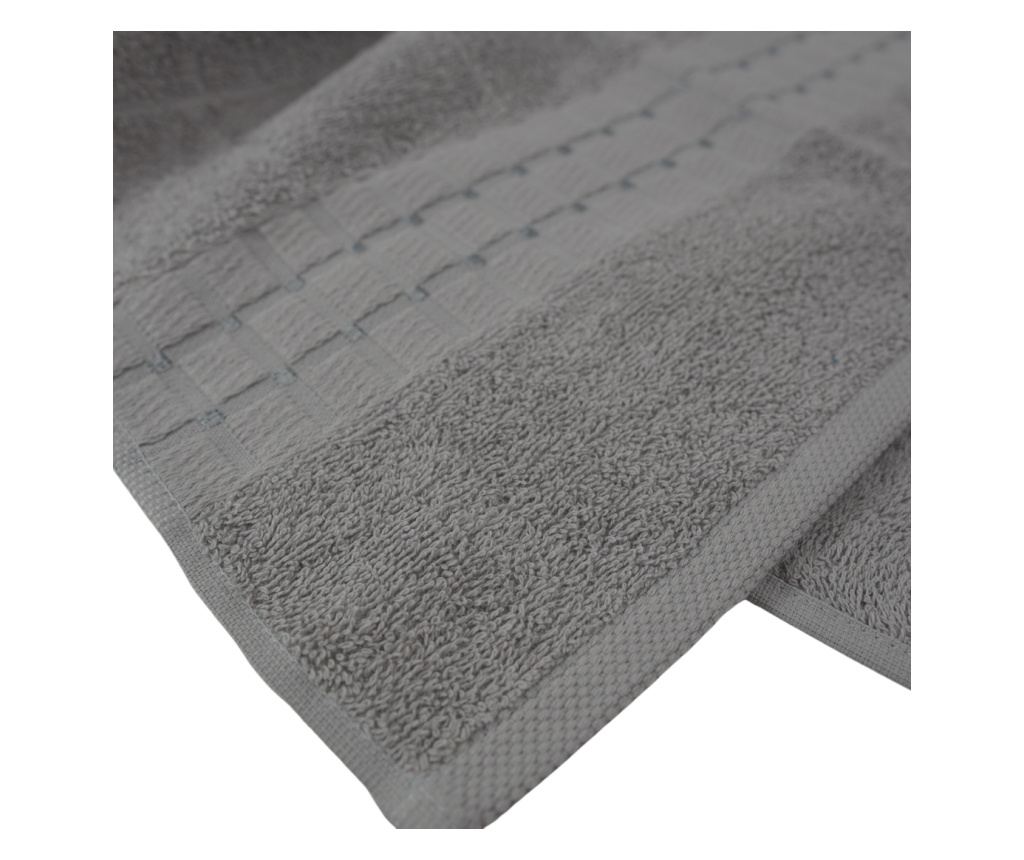 Set 2 prosoape absorbante si rezistente la decolorare, 100% Bumbac Jacquard, densitate 450 gsm, 50x100cm + 70x140 cm, Notus, Sil - 2