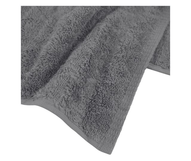 Комплект от 2 абсорбиращи хавлии, устойчиви на избледняване, 100% жакардов памук, 390 GSM, 50x100 см + 70x140 см, Mermin, сив