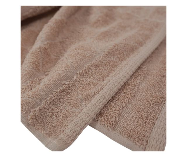 Комплект от 2 абсорбиращи хавлии, устойчиви на избледняване, 100% жакардов памук, 390 gsm, 50x100 см + 70x140 см, бежови