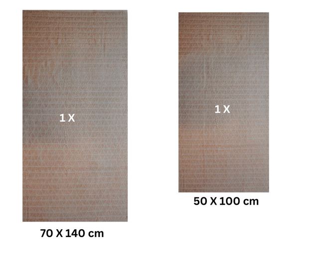 Комплект от 2 абсорбиращи хавлии, устойчиви на избледняване, 100% жакардов памук, 390 gsm, 50x100 см + 70x140 см, бежови