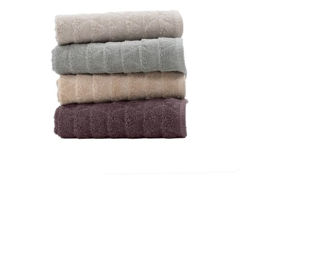 Комплект от 2 абсорбиращи хавлии, устойчиви на избледняване, 100% жакардов памук, 390 gsm, 50x100 см + 70x140 см, бежови