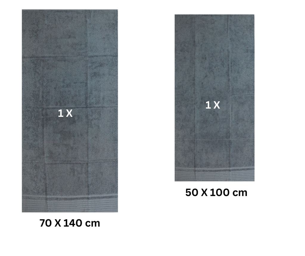 Set 2 prosoape absorbante si rezistente la decolorare, 100% Bumbac Jacquard, densitate 520 gsm, 50x100cm + 70x140 cm, Gunnr, Den - 3