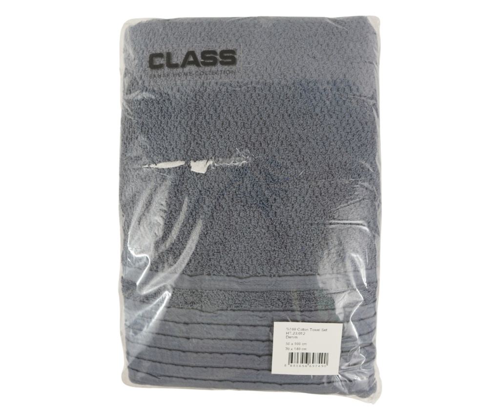 Set 2 prosoape absorbante si rezistente la decolorare, 100% Bumbac Jacquard, densitate 520 gsm, 50x100cm + 70x140 cm, Gunnr, Den - 5