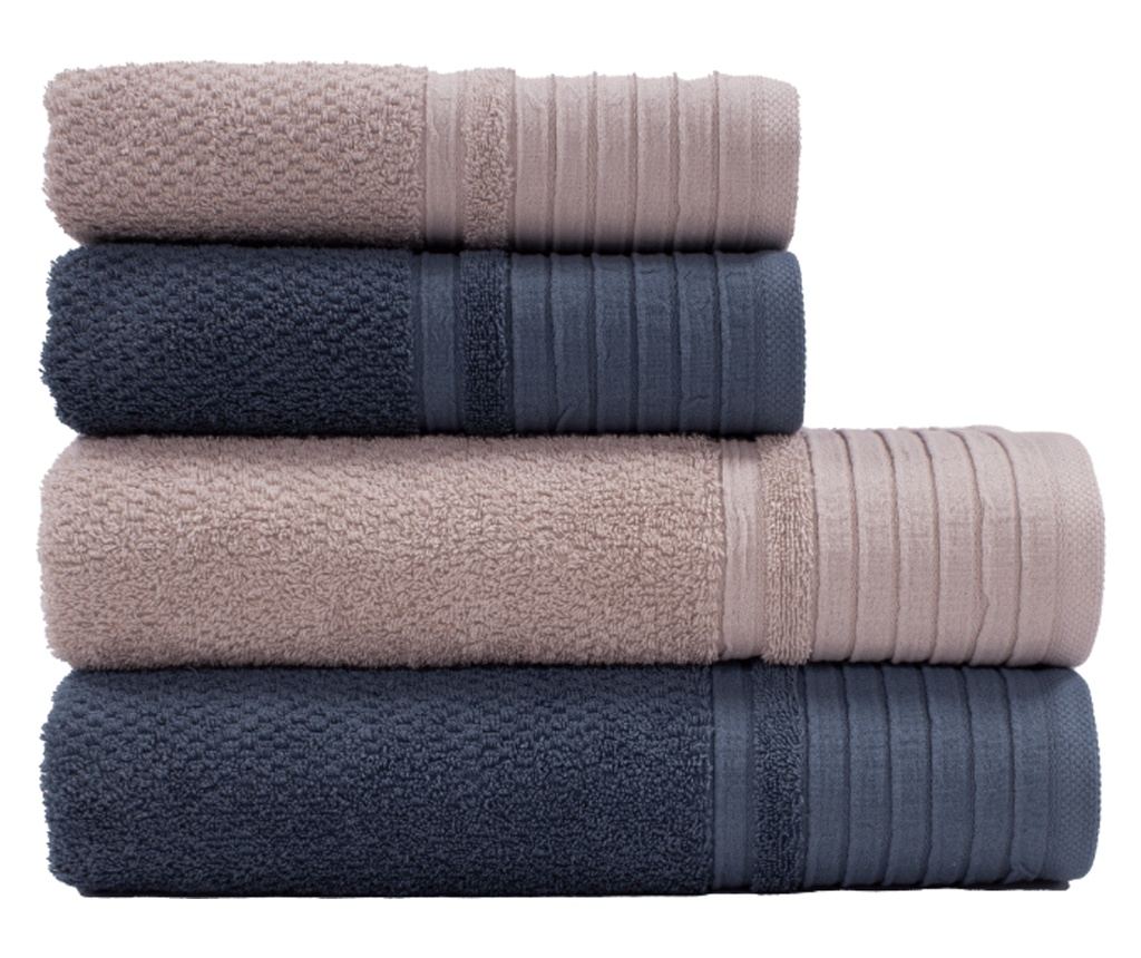 Set 2 prosoape absorbante si rezistente la decolorare, 100% Bumbac Jacquard, densitate 520 gsm, 50x100cm + 70x140 cm, Gunnr, Den - 7