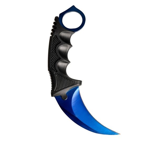 Μαχαίρι Karambit με λάμα, θήκη και κορδόνι CS:GO, μεταλλικό μπλε