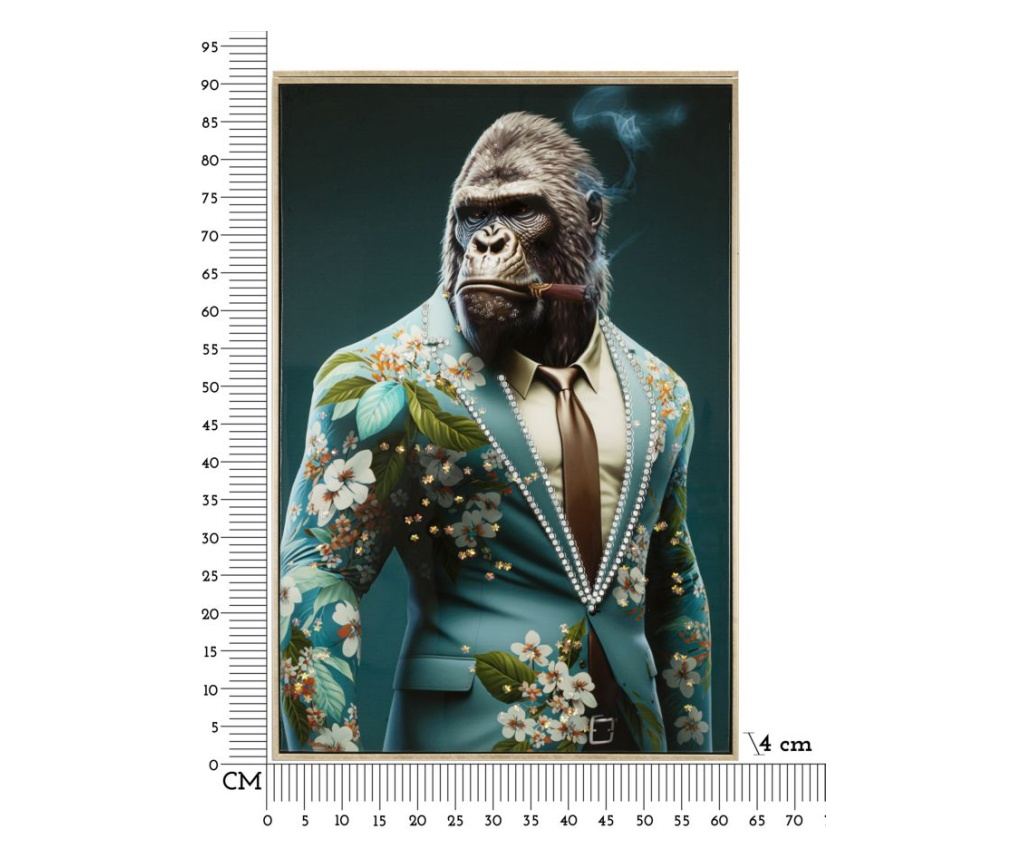 Zidna umjetnost Kongy plava 62 cm - 7