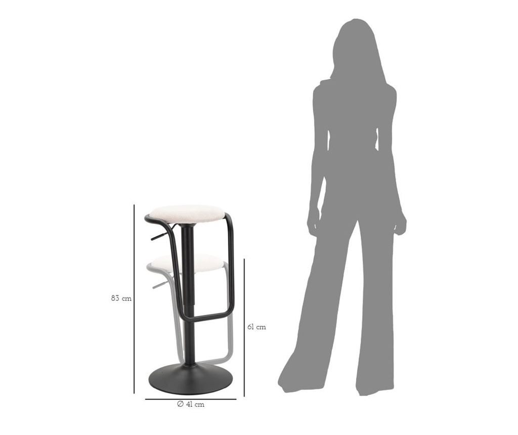 Barska stolica s podizanjem Destiny bijela cm ø 41x61-83 - 8