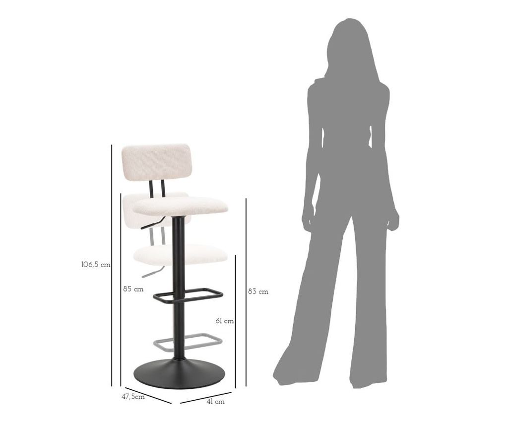 Barska stolica svijetlo crna 41 cm (2 kom) - 17