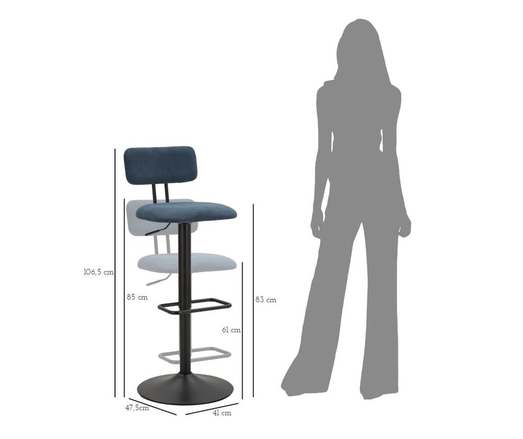 Barska stolica svijetlo crna 41 cm (2 kom) - 15