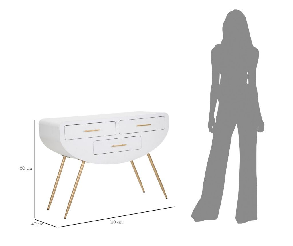 Konzolni stolić Venus bijeli 110 cm - 10