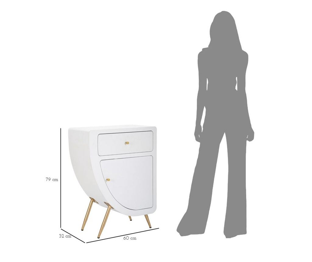 Noćni ormarić Venus bijeli 60 cm - 10