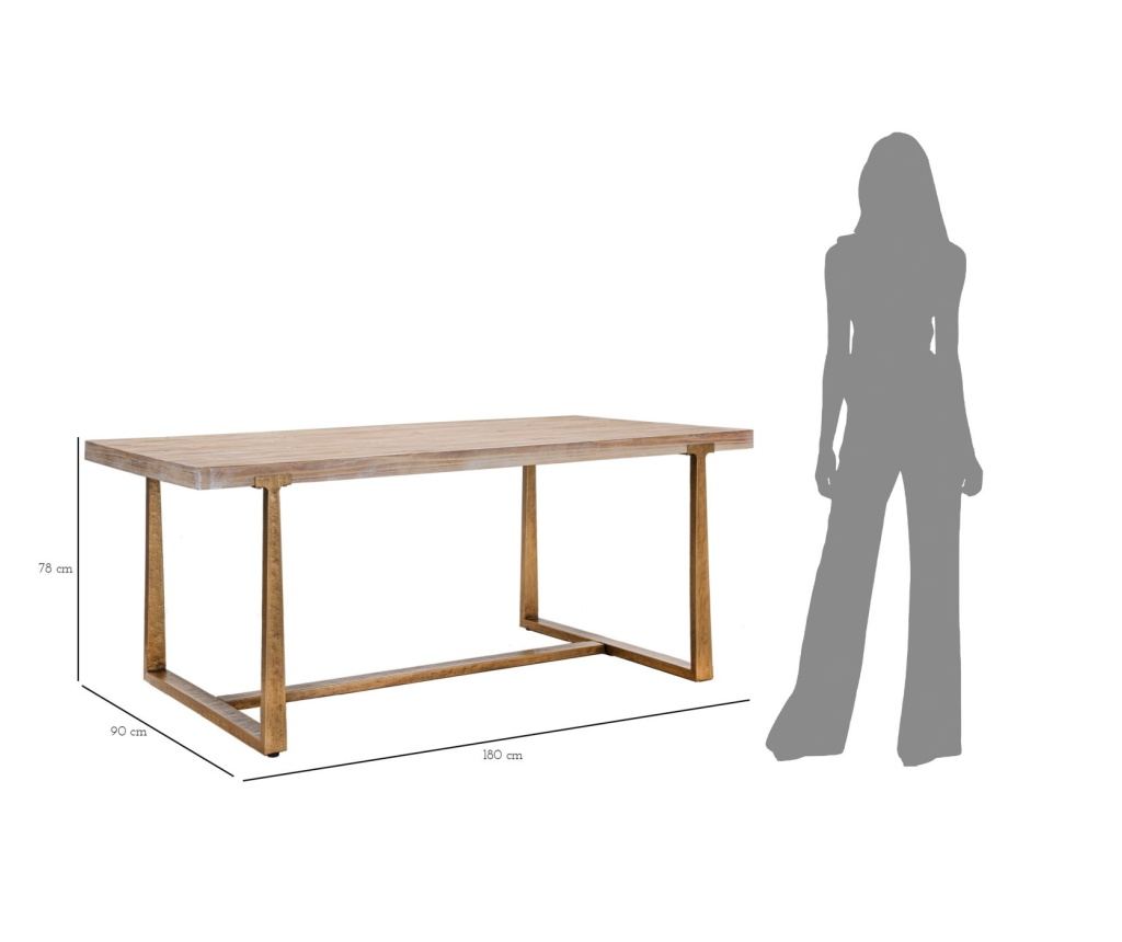 Blagovaonski stol Ankara smeđi 180 cm - 13