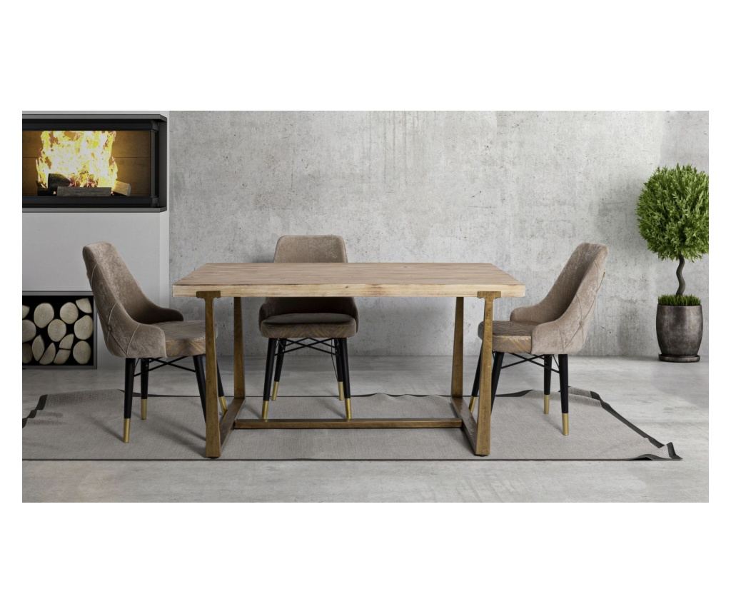 Blagovaonski stol Ankara smeđi 150 cm - 7