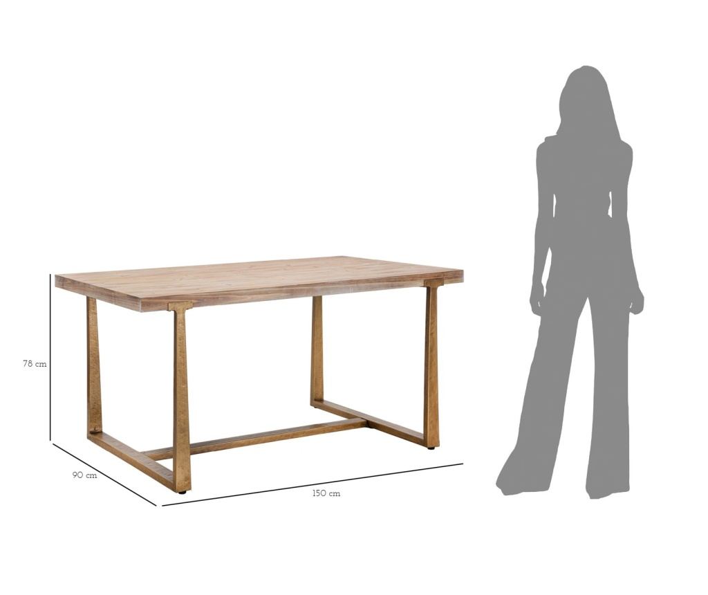 Blagovaonski stol Ankara smeđi 150 cm - 8
